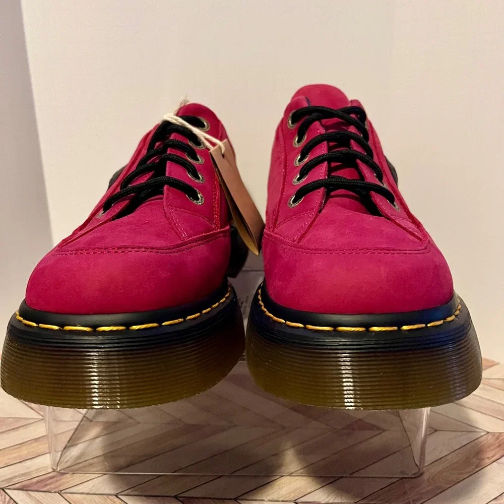 Dr Martens Buzz 5-Eye Milled Nubuck WP Shoes Fuchsia Pink Womens 8 Chunky Bex